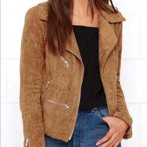 Suede Tan Moto Jacket-Lulu’s